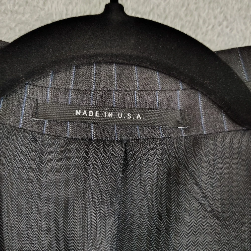 Vtg Loro Piana By Tallia‎ Uomo Pinstripe Mens Blazer 100% Wool 44R Pick Stitch